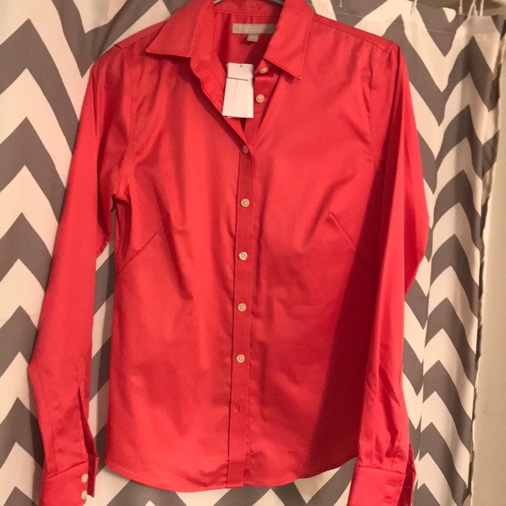 Sz 6 Banana Republic, coral shirt
